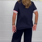 💖Limited Sale 49% OFF💖Side Stripe Short Sleeve T-Shirt & Wide Leg Joggers Set