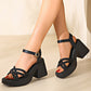 【EU 35-40】👡Női nyitott lábujj magas Chunky sarok szandálok