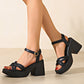 【EU 35-40】👡Női nyitott lábujj magas Chunky sarok szandálok
