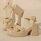 【EU 35-40】👡Női nyitott lábujj magas Chunky sarok szandálok