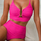 🔥 S-2XL 🌞 Női Push Up Magas Derekú Bikini 🌊👙