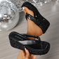 🎉2025 Újonnan érkezett - 50% OFF👠Női vastag talpú flitteres szandálos flip-flopok