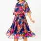 👗Elegáns virágos nyomtatott fél ujjú ruha