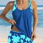 🌊🌴🌞 Női nyomtatott tankini és rövidnadrág 2 részes fürdőruha szett👙