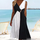 【XL-4XL】💞Női elegáns patchwork V-nyakú ruha