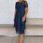 💖 [S-3XL] 👗✨️ Női Réteges Háló A-vonalú Midi Ruha
