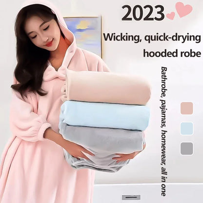 Unisex, rendkívül nedvszívó és gyorsan száradó kapucnis fürdőköpeny
