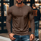 ⭐😎 Férfi slim fit Henley hosszú ujjú póló