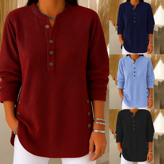 👚 60% OFF NOW! 🎉 Women‘s Corduroy Henley Top – Stylish, Soft & Versatile 🧥📦