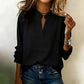 Damen-V-Ausschnitt-Langarm-Bluse