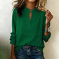 Damen-V-Ausschnitt-Langarm-Bluse