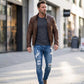 👖 Férfi stílusos, szakadt skinny farmer ✨