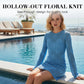 🌞Hosszú ujjú virágmintás kötött bikini-felsőruha🩱