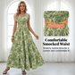 👗 Női V-nyakú, virágmintás, sminkelt maxiruha – Elegáns, bohém, könnyű 🦋