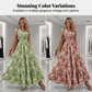 👗 Női V-nyakú, virágmintás, sminkelt maxiruha – Elegáns, bohém, könnyű 🦋