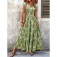 👗 Női V-nyakú, virágmintás, sminkelt maxiruha – Elegáns, bohém, könnyű 🦋