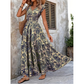 👗 Női V-nyakú, virágmintás, sminkelt maxiruha – Elegáns, bohém, könnyű 🦋