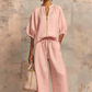 Casual Two-Piece Lounge Set with Drawstring Pants