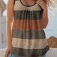 💥Női színblokk csíkos tank top ráncolt nyakú ujjatlan felsők
