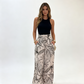 🔥Hot Sale Offers-Women's Elastic High-Waist Leaf Print Wide-Leg Pants