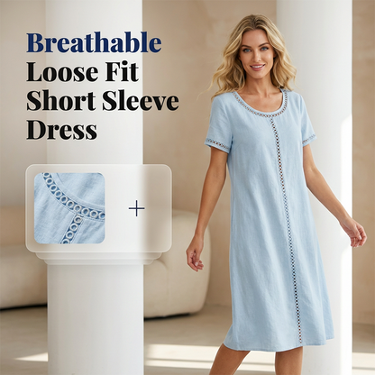 Női Loose Fit Rövidujjú Ruha