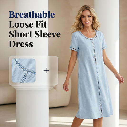 Női Loose Fit Rövidujjú Ruha
