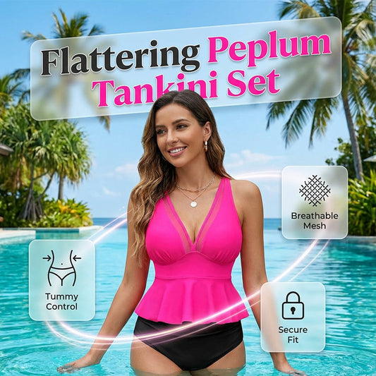 Női Peplum Tankini Szett Alulművel