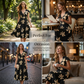 👗Női alkalmi nyomott V-nyakú fodros ruha🌺