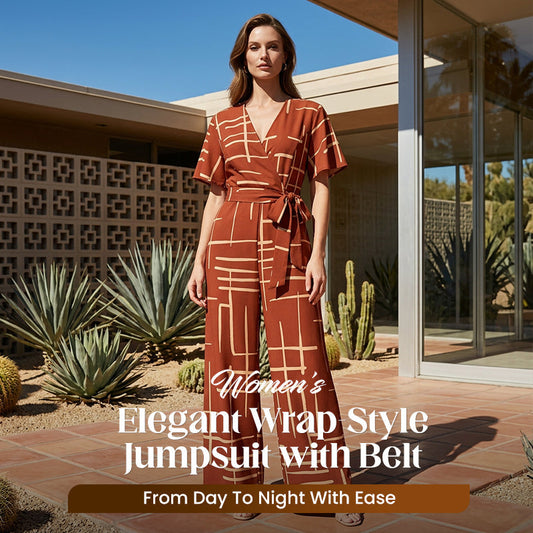 Női elegáns, kötényes stílusú jumpsuit övvel