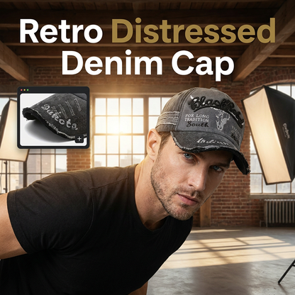 🧢 LIMITED-TIME 50% OFF! ✨ Unisex Baseball Cap – Retro Denim, Adjustable, Vintage, Curved Brim 🌞