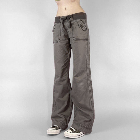 Women's Low-Rise Straight-Leg Cargo Pants