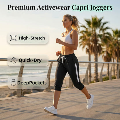 ⏰🔥KORLÁTOZOTT IDEIG 50% KEDVEZMÉNY! 🌸Női zsinóros Capri Jogger nadrág zsebekkel