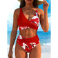 Női virágmintás, magas derekú bikini szett