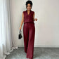 Women's Sleeveless Top & Wide-Leg Pants Set
