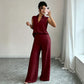 Women's Sleeveless Top & Wide-Leg Pants Set