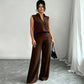 Women's Sleeveless Top & Wide-Leg Pants Set