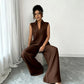 Women's Sleeveless Top & Wide-Leg Pants Set