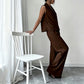 Women's Sleeveless Top & Wide-Leg Pants Set
