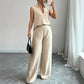 Women's Sleeveless Top & Wide-Leg Pants Set