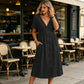 🌸 Effortless Summer Chic – Women's Summer V-Neck Button-Down Dress☀️