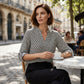Women's Geometric Print V-Neck Blouse