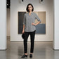 Women's Geometric Print V-Neck Blouse