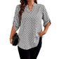 Women's Geometric Print V-Neck Blouse