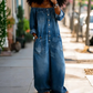 Széles szárú farmerjumpsuit