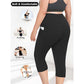 Női magas derekú capri leggings zsebekkel