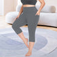 Női magas derekú capri leggings zsebekkel