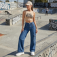 🔥 TREND-DEAL: Elegáns széles szárú cargo farmer [Csak ma -48%] 👖