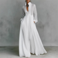 👗 40% OFF! ✨ Elegant Pleated White High-Neck Maxi Dress