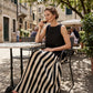 Women's Sleeveless Top & Striped Skirt Set