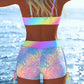🌞👙 Női bikini szett zsinórral és mintával (rövidnadrággal) ⛱️